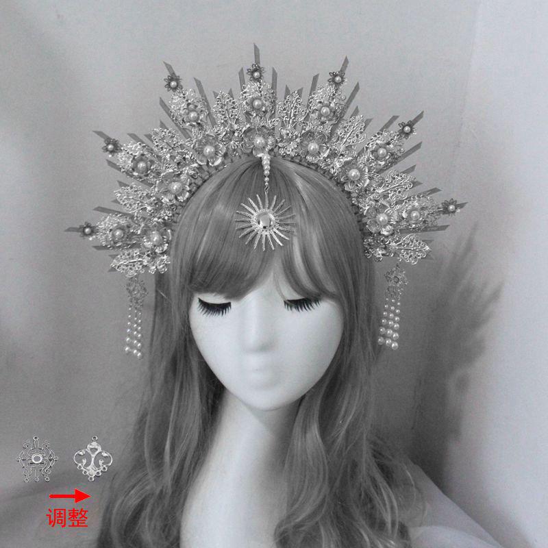 Lolita Heiligenschein Engel Stirnband Materialpaket Handgefertigt Kirche Sonnenkrone Übertrieben Foto Foto Kopfschmuck Accessoires gray