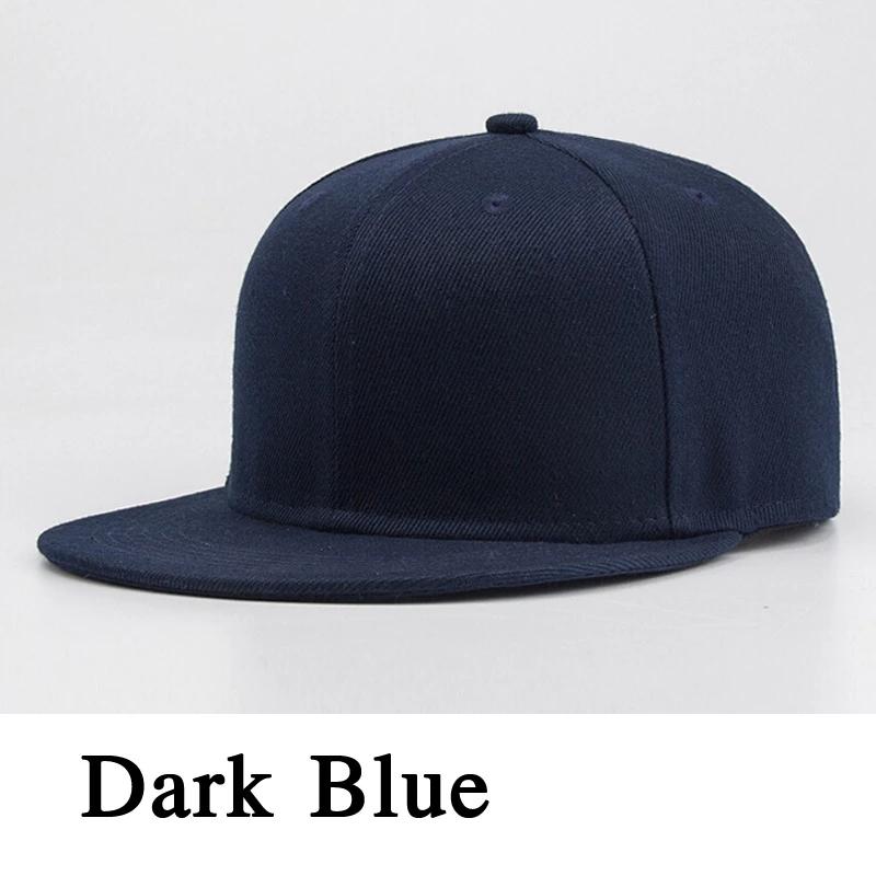 Verstellbare einfarbige Baseballkappe, Sport-Hip-Hop-Kappen, Lichtbrett, Paar-Hüte, lässiger Sonnenschutz, Trucker-Mütze, flache Kappe, Basketball-Mütze navy blau