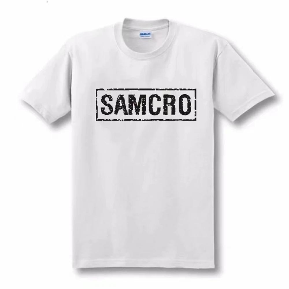 Sons of Anarchy SAMCRO Print T-Shirt Männer Frauen Trend Hip Hop Rock Übergroßes Kurzarm-T-Shirt Baumwolle T-Shirts Kleidung Tops 65051 S