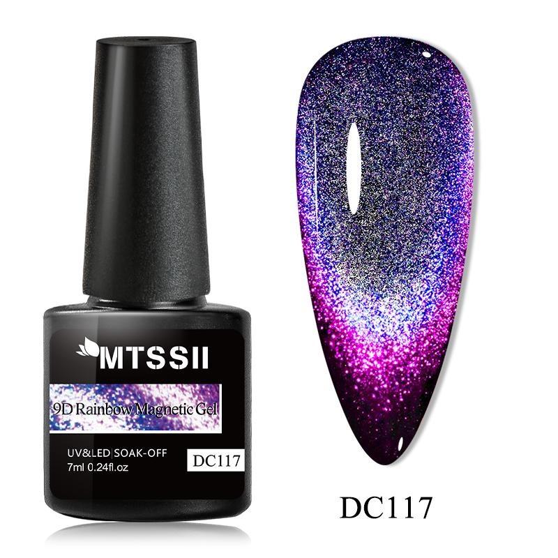 MTSSII 7 ml reflektierender magnetischer Gel-Nagellack, Laser-Silber-Rosa, magnetisches Gel, Soak-Off-UV-LED-Nagel-Maniküre-Lack, UV-Gel DC117