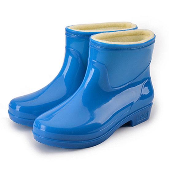 Warme Regenstiefel für Damen, wasserdichte Regenschuhe, weiblich, große Größe, rutschfest, Plus-Samt-Arbeitsschuhe 41 blau