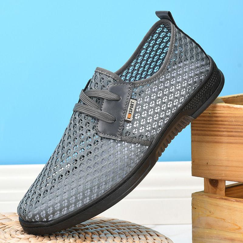 Männer Schuhe Sommer Weiche Slipper Faule Schuhe Leichte Bequeme Mesh Casual Schuhe Männer Turnschuhe Tenis Masculino Zapatillas Hombre 44 grau