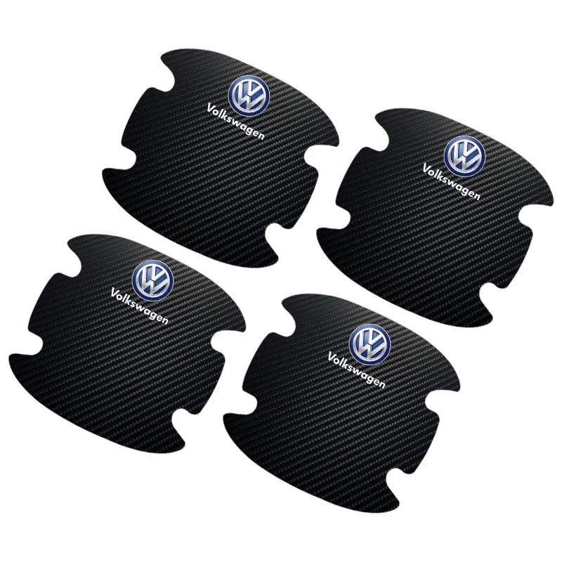 4 Stück Auto-Türgriffschutz 3D-Aufkleber Emblem Autozubehör Für Volkswagen Golf-6 7 4 5 POLO Passat B5 B6 B7 T4 T5 Tiguan