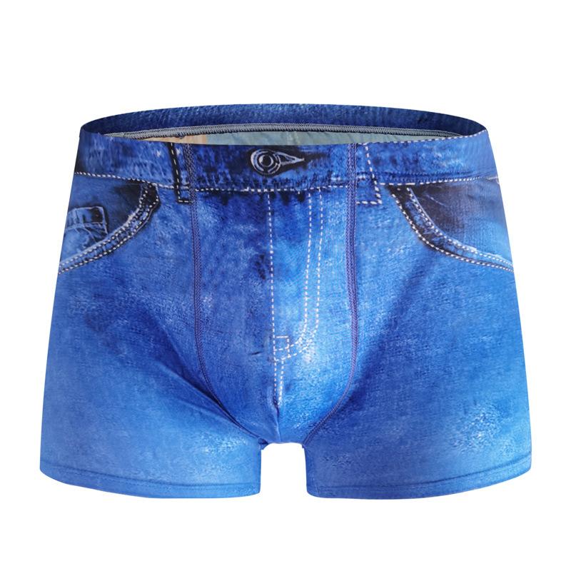 Herren Stretch Digitaldruck Slips Mid-Rise Thin-Cut Atmungsaktive Unterwäsche Schnelltrocknende Atmungsaktive Slips XXXL königsblau