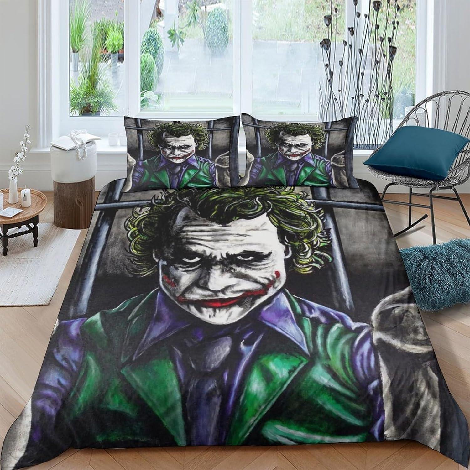 Joker Origin Film Bettwäsche Sets Exquisites Bettwaren Set Joker Romeo Bettdecke Set Bettwäsche Set Luxuriöses Geburtstagsgeschenk AU Double(180*210cm)3pcs gray