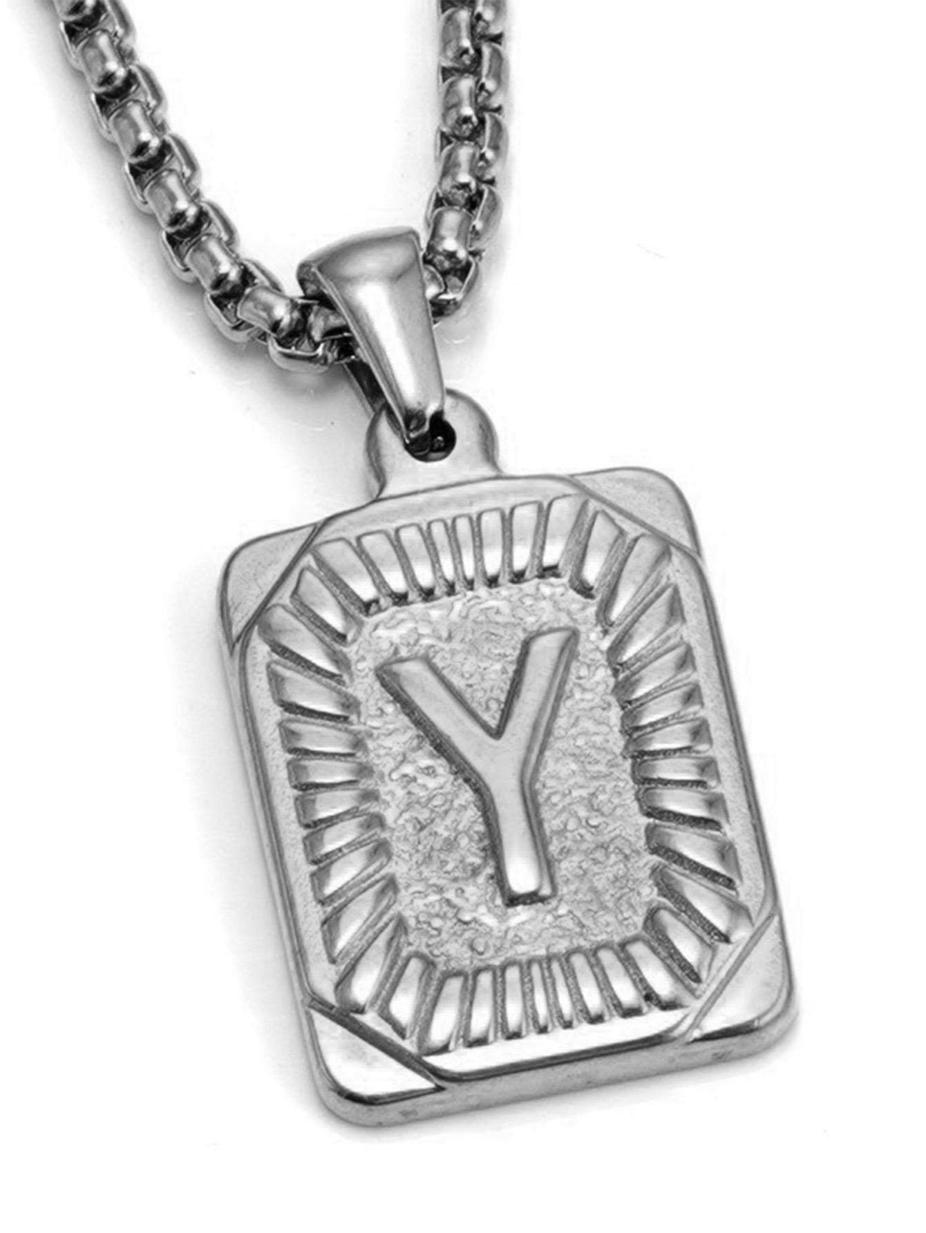 Mode 26 Buchstaben Gold Farbe Anhänger Halskette für Männer Frauen Kubanischen Kette Paar Charme Initial Halskette Choker Schmuck Kragen