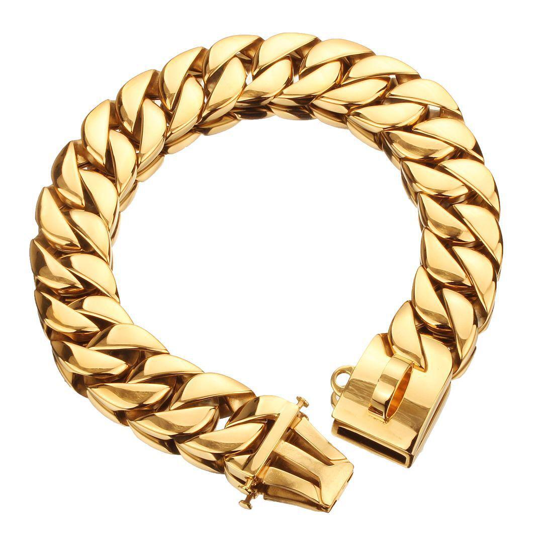 Haustierhalsband Großes Hundehalsband Metall Goldene Kette 32 mm Edelstahl Bulldogge Pitbull Halsband Leine Haustier Training Hundehalsband Leine (as the picture,5XL 32mmx75cm)