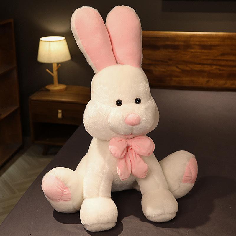 Große Kaninchenpuppe, Plüschtier, Langohrkaninchenpuppe, Stoffpuppe, Stall, kreatives Geschenk für Frauen 80cm