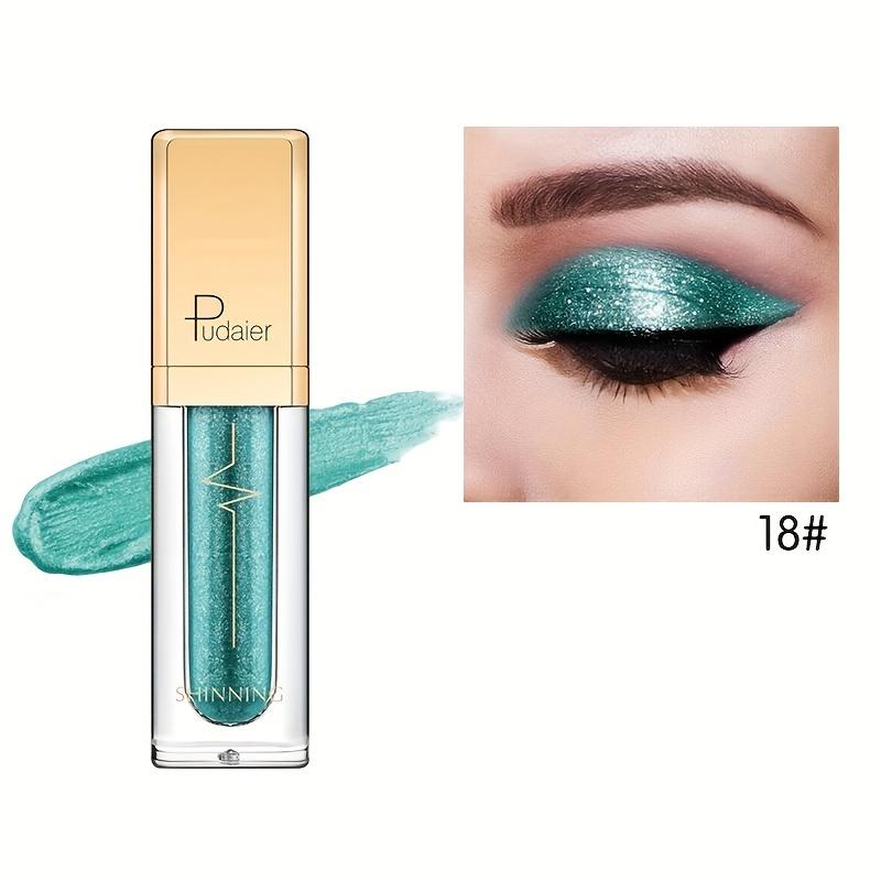 18 Farben Mikro Glitzer Lidschatten flüssig, Ziegelstein Perlglanz Lidschatten flüssig wasserfestes Make-up Smokey Make-up langanhaltender Lidschatten 18
