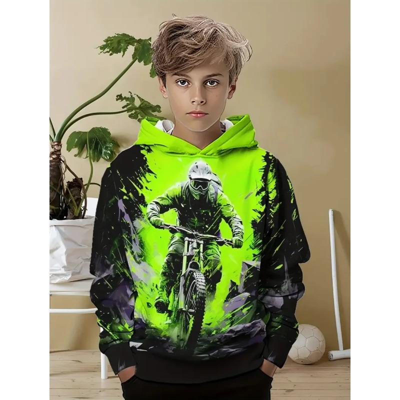 Kinderbekleidung Lässig Einfaches Sweatshirt Mode Bedruckter Hoodie Sweatshirts Jungen 130