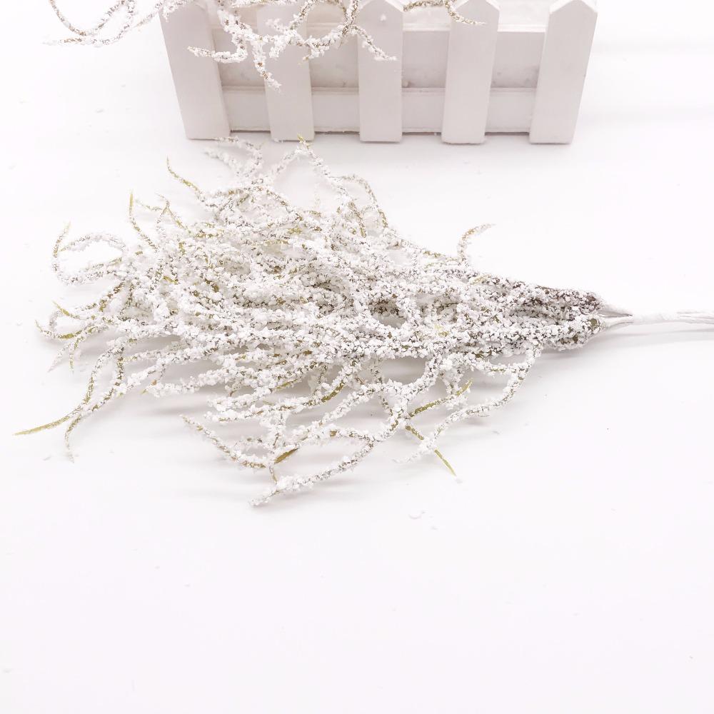 6 stücke Künstliche weiße Graspflanze Künstliche Blumen für Hochzeit Weihnachtsdekor DIY Scrapbooking Kranz Gefälschte blumen white