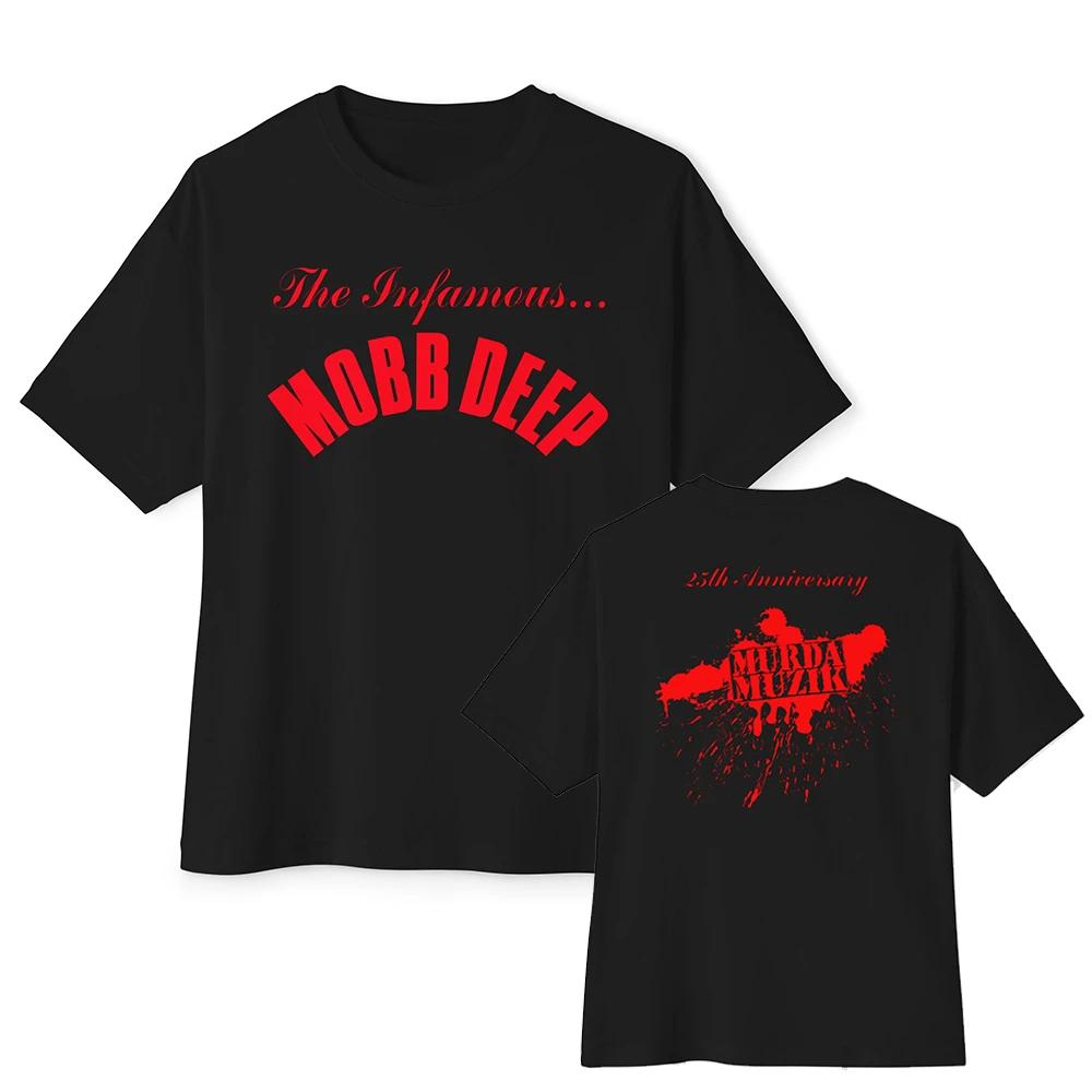 Herren Markenmode T-Shirt Sommer T-Shirts Mobb Deep Herren Infamous auf Rot T-Shirt Rot Unisex Kurzarm Herren Freizeit T-Shirt M