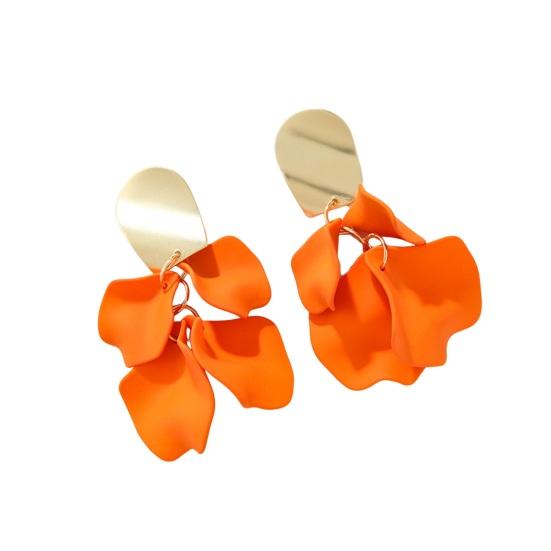 1 Paar Retro-Tropfen-Ohrringe, langer Stil, übertriebene baumelnde Ohrringe, helle Farbe, Ohrringe, Schmuck orange