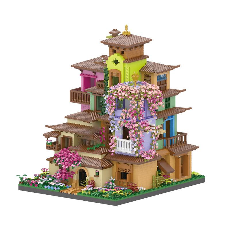 6180 Teile Bausteine Stadt Straßenszene Magisches Haus Schloss Landschaft Mikro-Montage Kinderspielzeug für Kinder Weihnachtsgeschenke gray