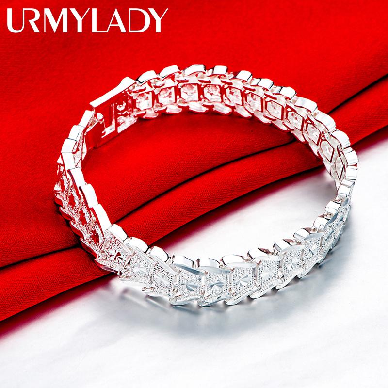 925 Sterling Silber Herren Kettenarmband Modeklassiker Schmuck MB191 20cm