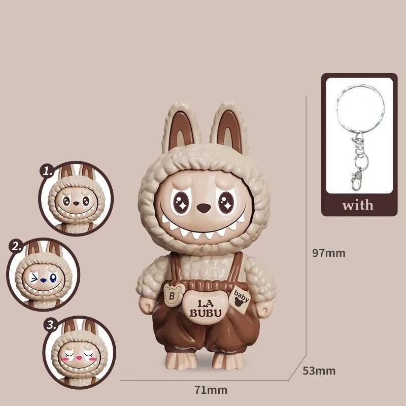 Neue Gesichtsverändernde Puppe Spielzeug Stressabbau Spielzeug Schlüsselanhänger Taschenanhänger Wechselbares Gesicht Spielzeug für Kinder Druckabbau braun