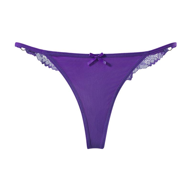 Sexy Spitzen-Tanga mit niedrigem Bund, transparent - Nahtlose, unsichtbare Damenunterwäsche XL blue