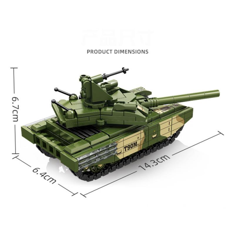 293 PCS Militär Armee Ausrüstung T-90M Tank Bausteine Ziegel Modell Bau Spielzeug Kit Kinder Jungen Weihnachten Pädagogische Geschenke No Box