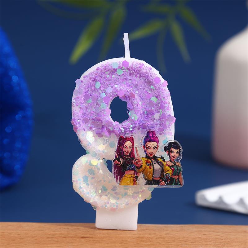 Kpop Anime Dämonenjäger Thema 3D Digitale Kerze Geburtstagskuchen Dekoration Zahl 0-9 Kerze Kinder Party Zubehör Lieferung Geschenk