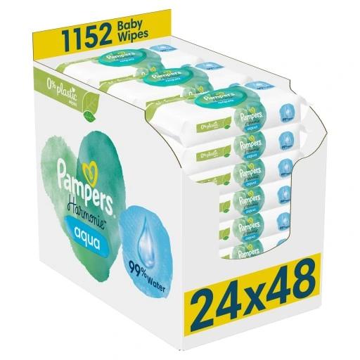 Pampers Harmonie Aqua Feuchttücher Plastikfrei 24X48
