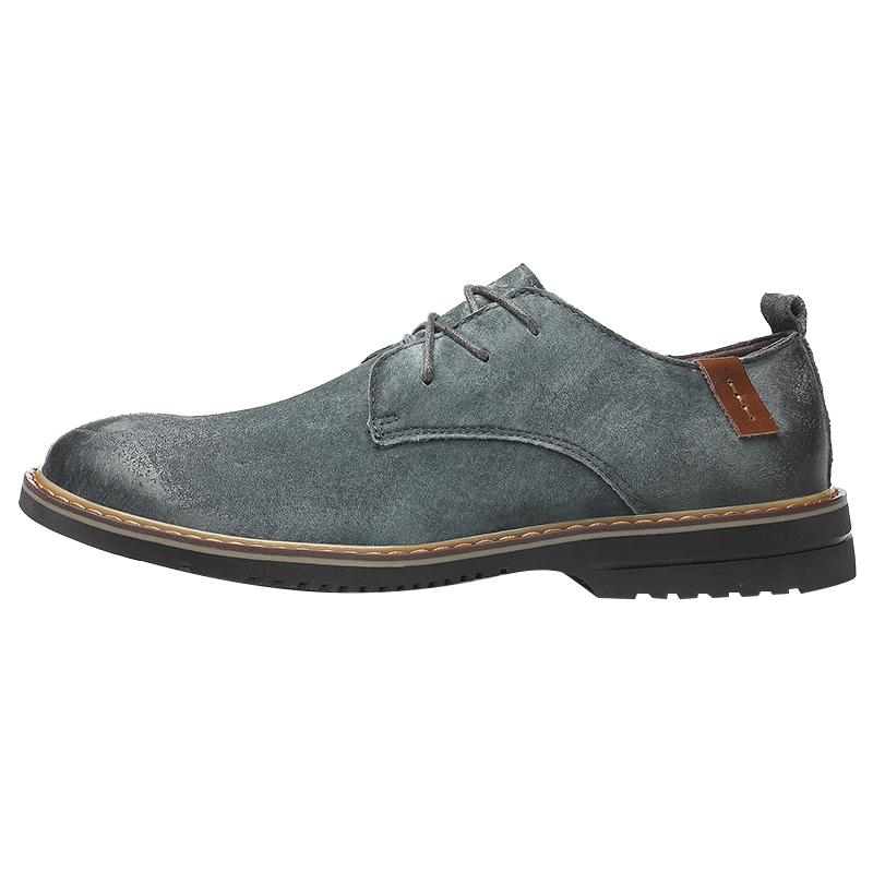 Klassische Oxford-Schuhe aus echtem Leder für Herren, flache Schuhe, bequeme Freizeitschuhe aus Wildleder, Mokassins, Herren-Business-Schuhe 44 graue