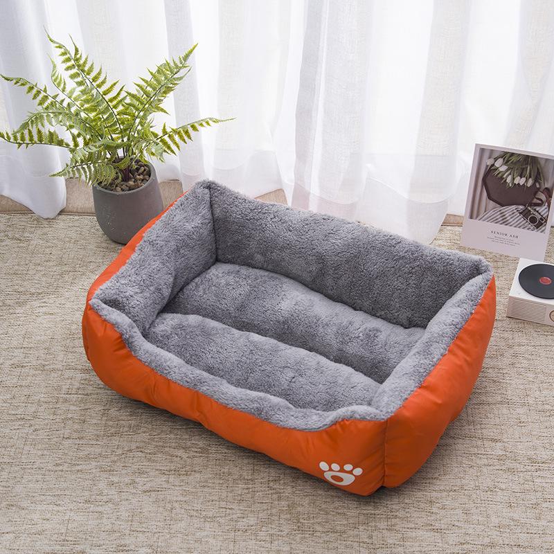 Quadratisches Hundebett, Sofa, warmer Zwinger, Haustier-Katzennest, quadratisch, großes Hundekissen, weiches Katzen-Winterschlafbett für Katzen XS-50x40cm gray