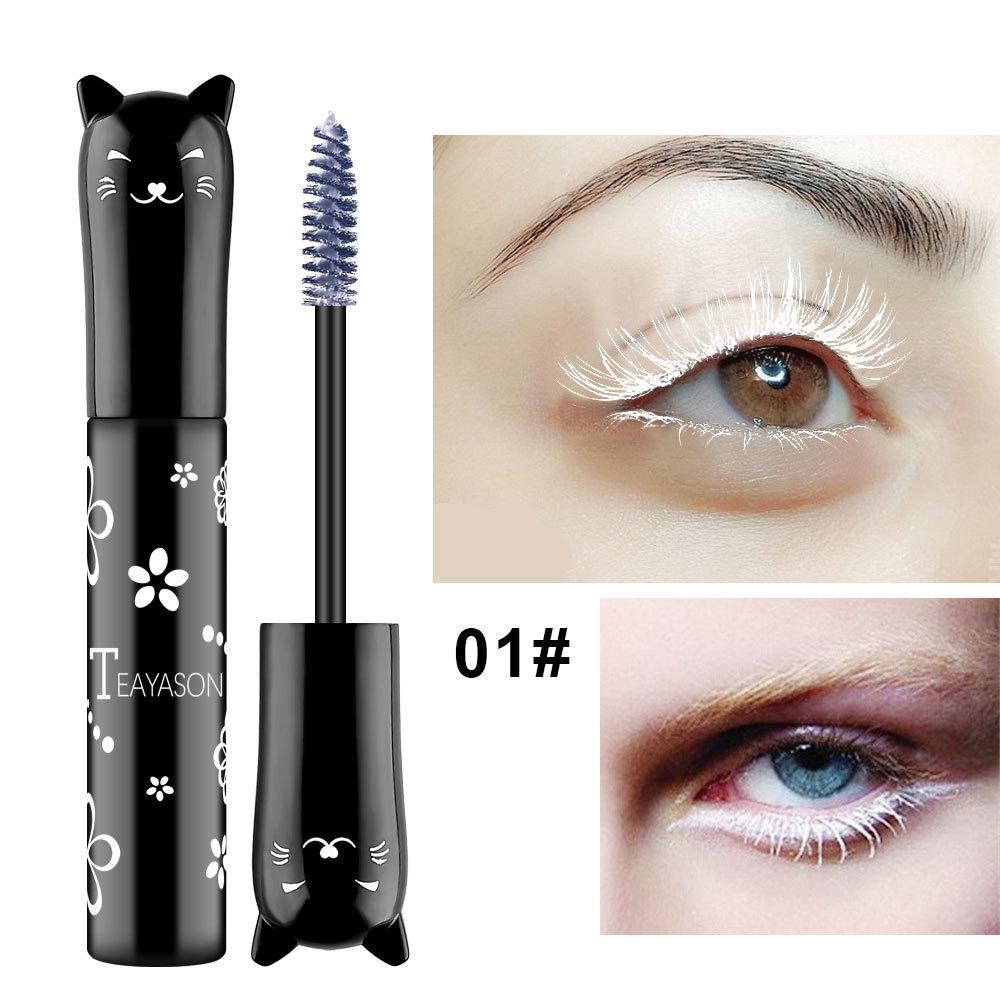 1PC Augen Make-Up Farbe Mascara Wasserdicht Schnell trocknend Wimpern Curling Verlängerung Make-Up Wimpern Party Bühne Verwenden TSLM2 8g weiß