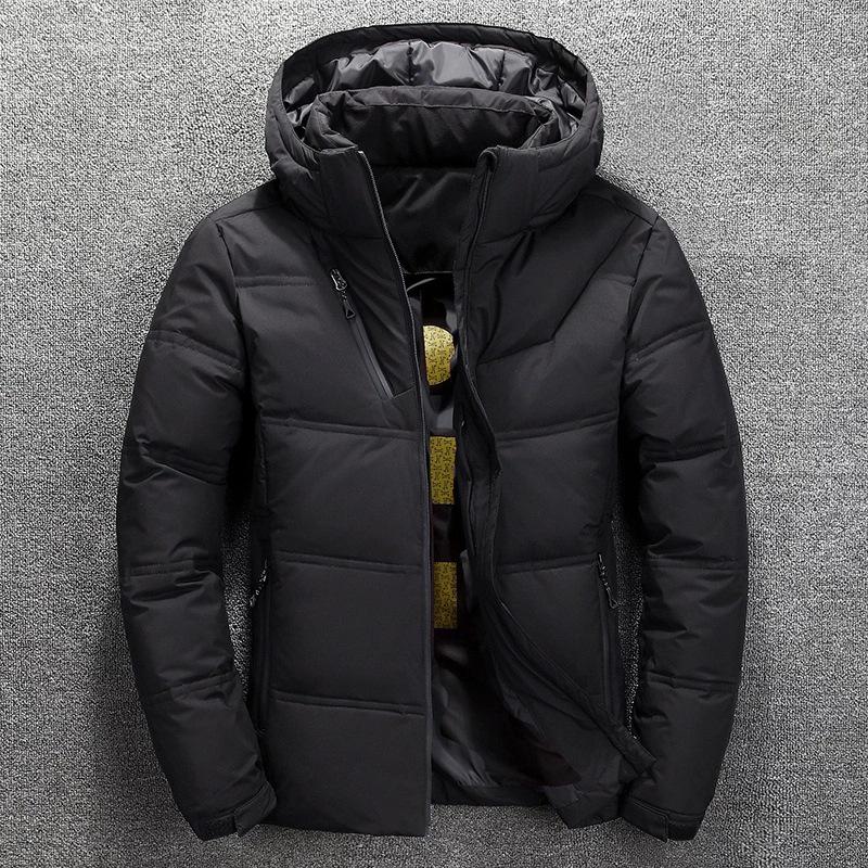 Herren Casual Reißverschluss Top Gefütterte Baumwolle Warme Jacke Winter Kapuze Kurze Jacke Plus Größe Warme Jacke M schwarz