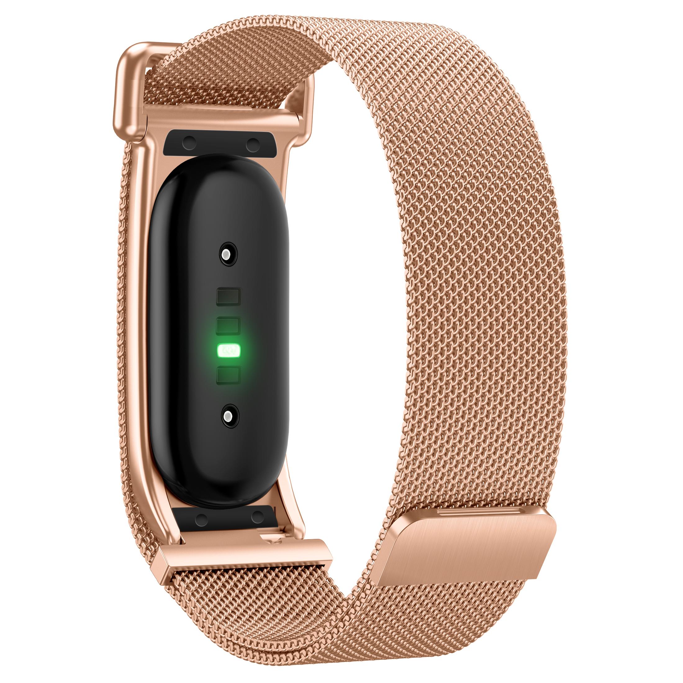 Mailänder Magnetisches Metall-Ersatzarmband für Google Fitbit Air Smart Fitness-Tracker Google Fitbit Air rose gold