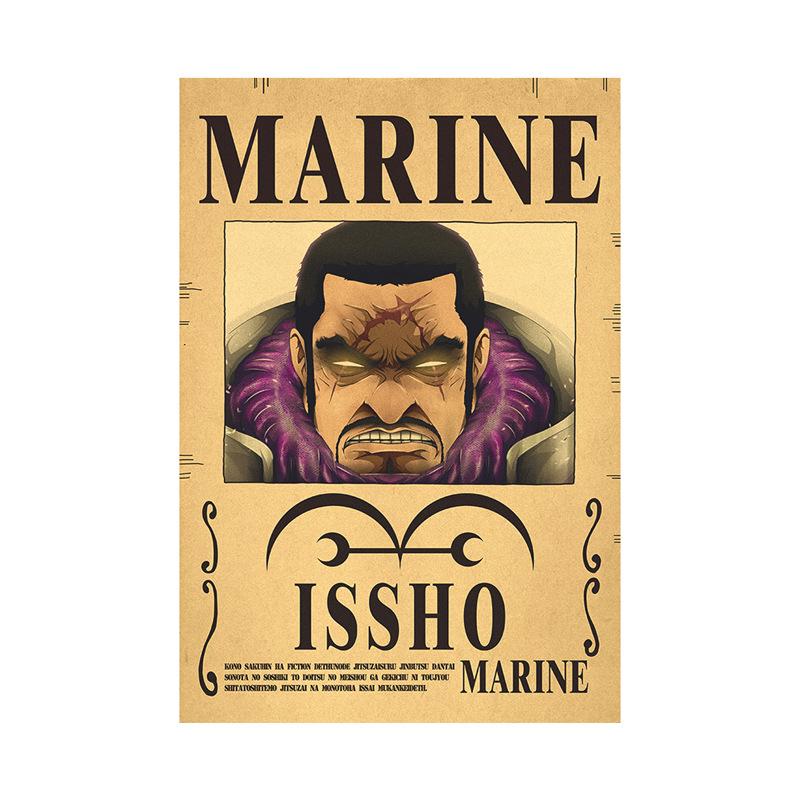 Anime One Piece Ruffy 3 Billion Bounty Wanted Poster Vier Kaiser Kid Actionfiguren Vintage Wanddekoration Poster Spielzeug Rattan tiger schwarz/braun