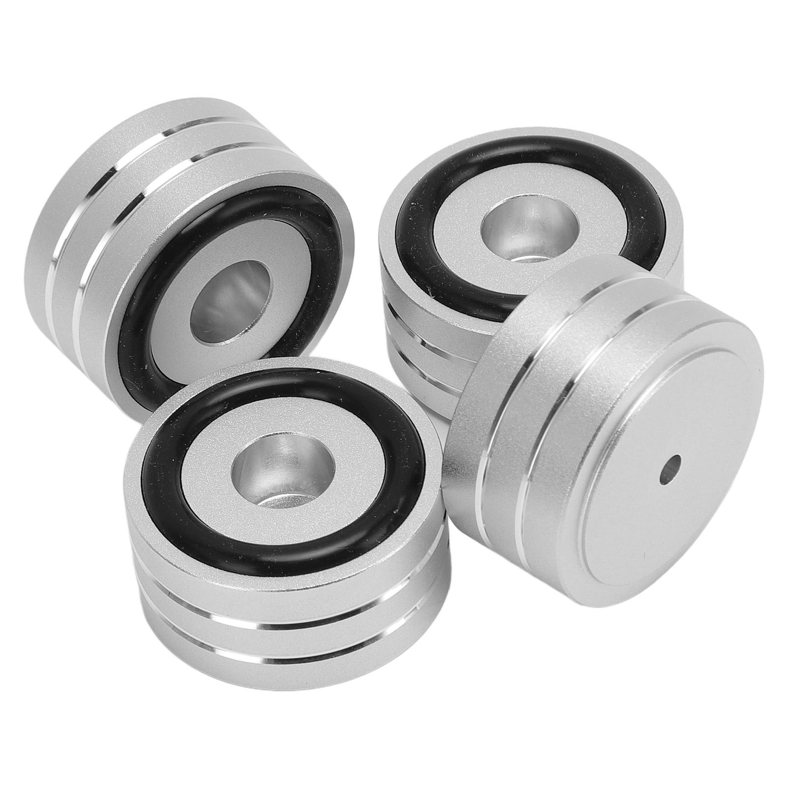 4 Stück Lautsprecher-Isolationsfüße Reduzieren Vibrationen Aluminiumlegierung Füße Spikes für Verstärker CD DVD Player HiFi Geräte silber