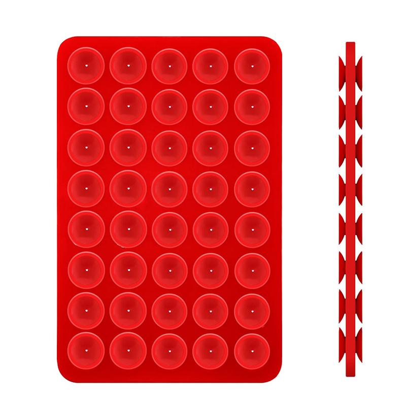 1 Stück selbstklebendes Saugnapf-Pad mit Rückseite für festes Pad, 40, doppelseitiges Silikon-Saugnapf für Handy-Befestigung, Saugnapf rot