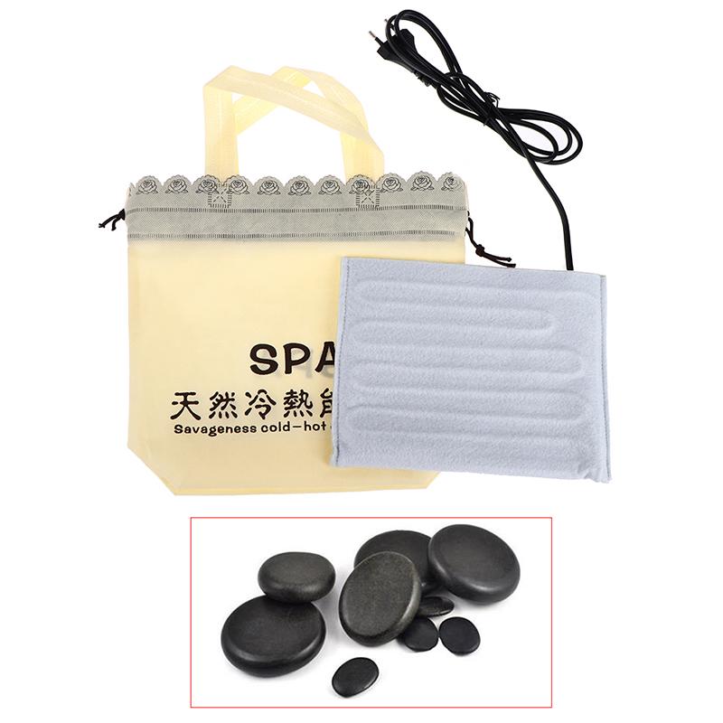 Rocks Massage Stones Wärmer Heizung Elektrische Heizung Tasche Body Spa Schmerzlinderung 17*22cm weiß