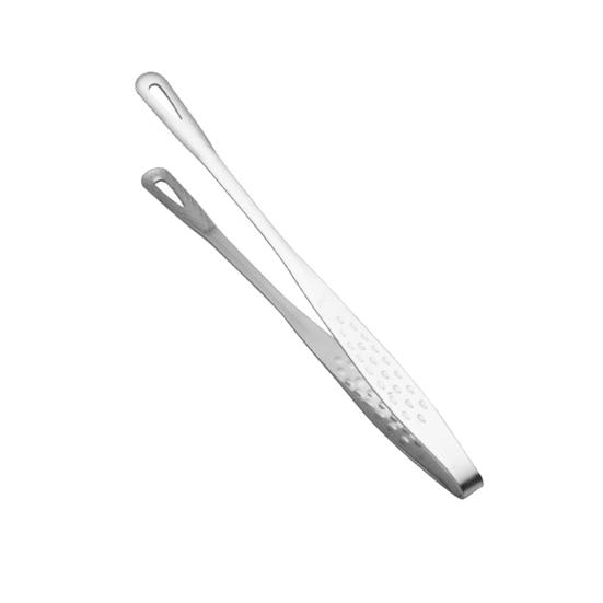 Edelstahl Grillzange Hochbelastbare Kochzange mit hohlem ölabtropfendem Kopf Küchenlebensmittelpinzette Metallgrillzange für Koreanischen Grill & Steak 24cm