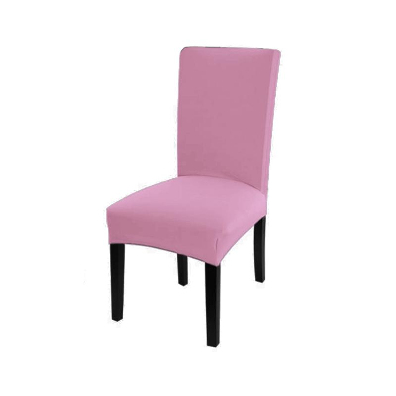 Einfarbiger Stuhlbezug, Spandex-Stretch-Schonbezüge, Stuhlhussen für Küche, Esszimmer, Küche, Hochzeitsbankett hellrosa