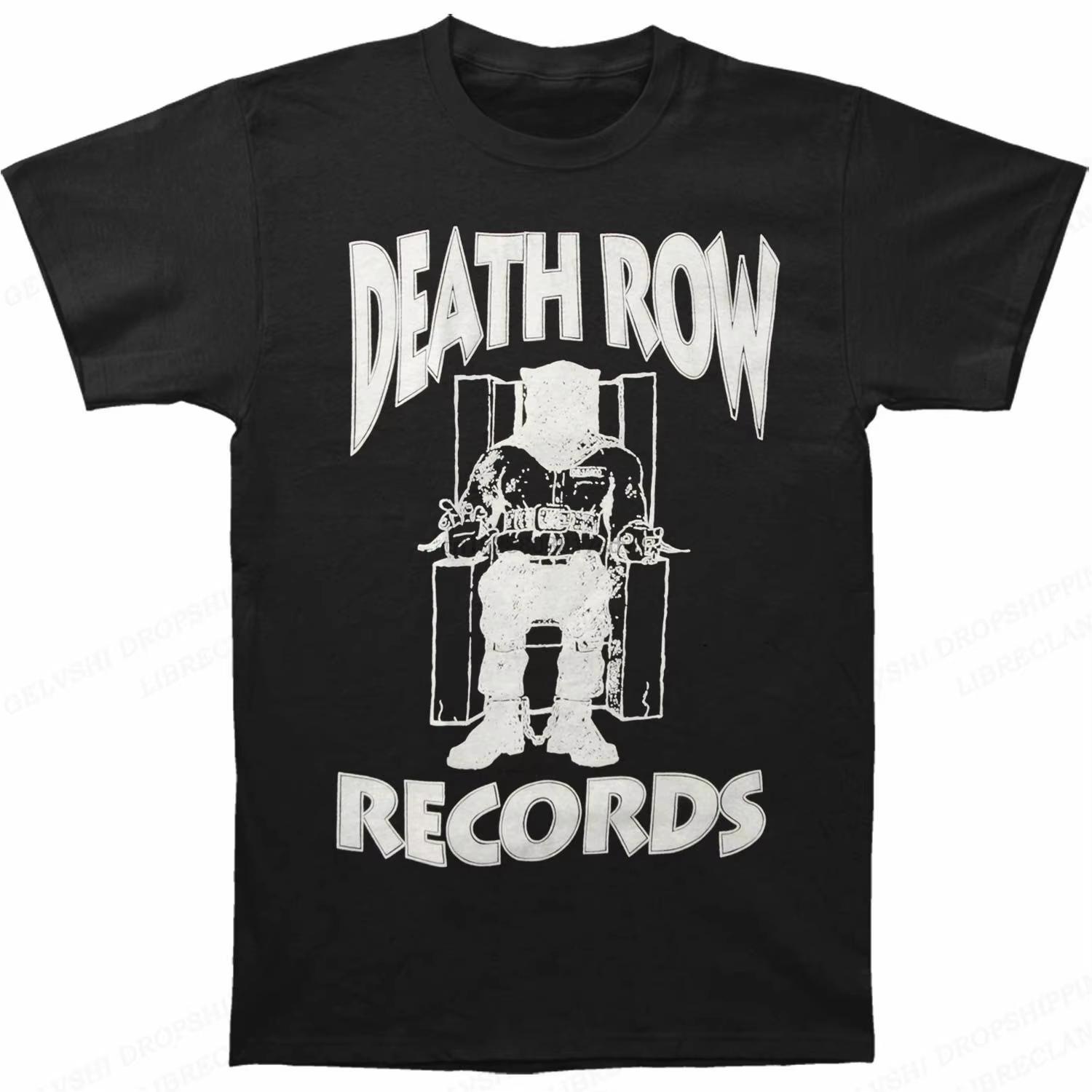 Death Row Records T-Shirt Herrenmode T-Shirts Baumwolle T-Shirts Hip Hop Tops Tees Damen Tees Sommer Camisetas Oversize Casual S