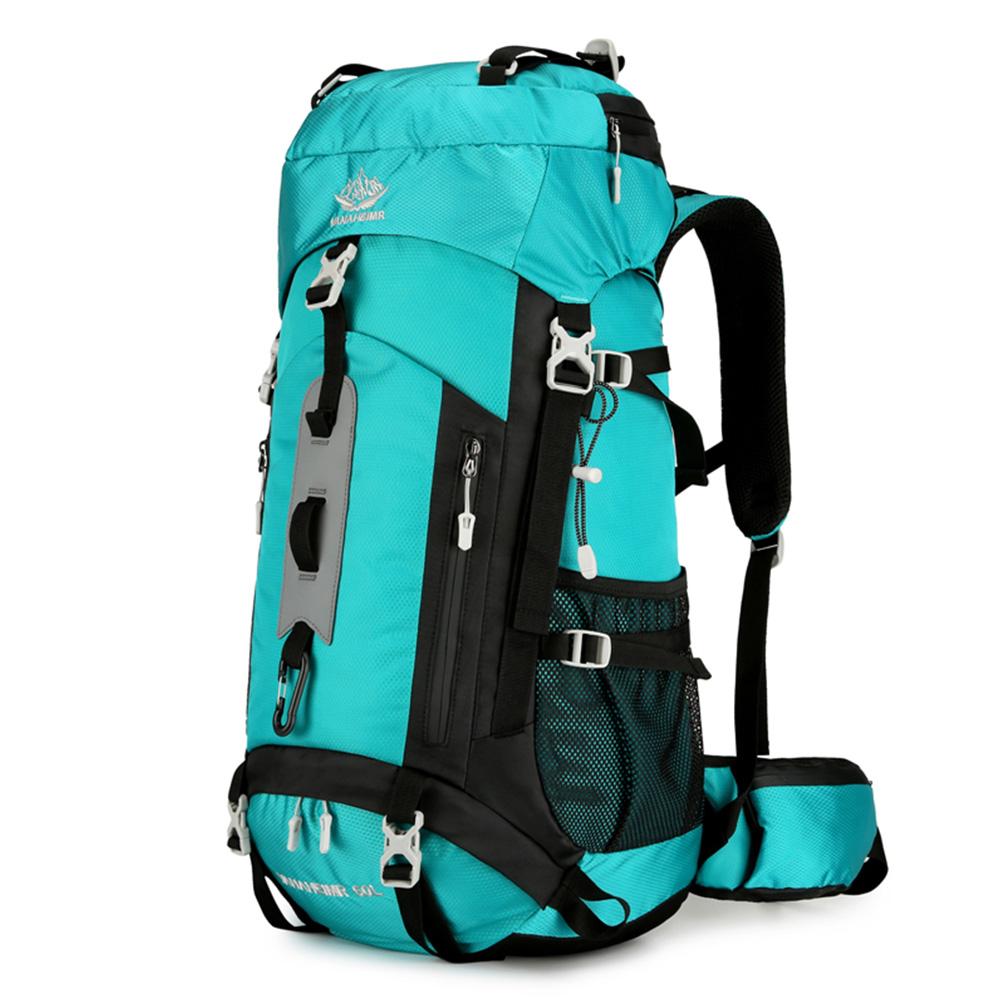 Wasserdichter Rucksack-Bergsteigerrucksack, 60 l, Wanderrucksack, großes Fassungsvermögen, Camping-Rucksack hellgrüne