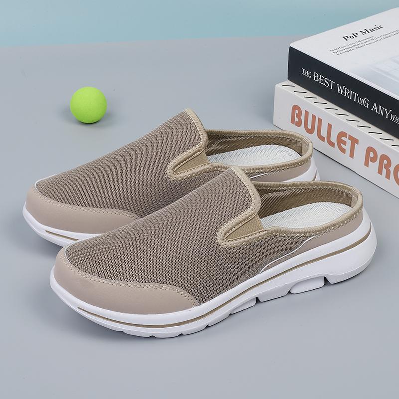 Herren-Hausschuhe, Netz, atmungsaktives EVA, ultraleicht, bequeme Hausschuhe, Damen-Hausschuhe in großen Größen 42 hellbraune