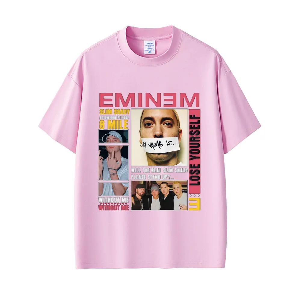 Rapper Eminem Slim Shady Popmusik T-Shirt Herrenbekleidung Vintage Streetwear Herren Damen Hip Hop Mode Kurzarm Tops T-Shirt#Farbe(1) XXL schwarz