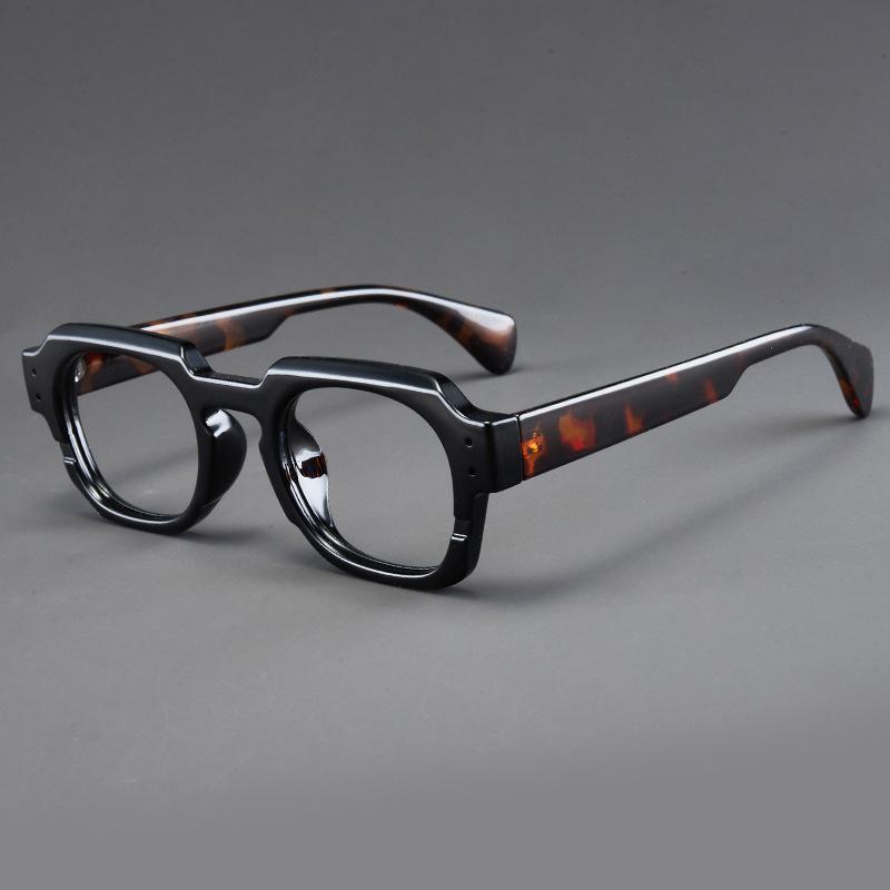 Lässige Herren-Lesebrille Modischer Großer Eckiger Rahmen Fernsicht Brille Mit Dioptrien Klassisch Vintage Altersweitsicht Brille 0