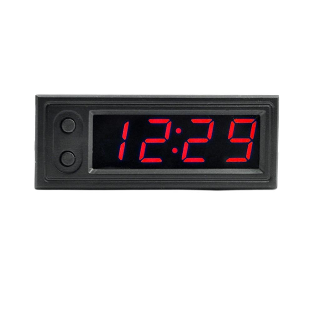 3 in 1 Auto Temperatur Uhr LED Anzeige Digitaluhr Spannungstester Leuchtende Elektronische Uhr Voltmeter Fahrzeug Innenraumteile rot
