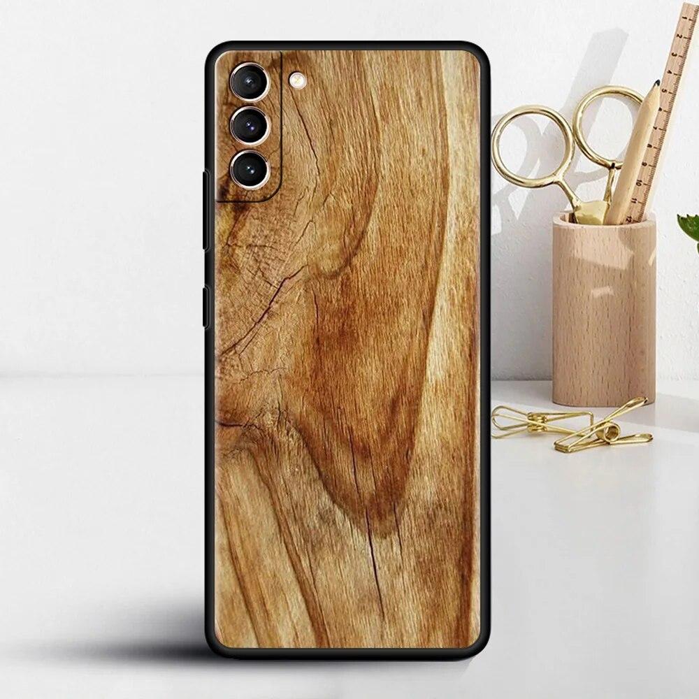 Geschnitzte Holzhülle für Samsung Galaxy S22 S20 FE S21 S23 Plus S10 Lite S9 S8 S10e Note 20 10 Lite Silikon-Handyhülle Samsung Note 20