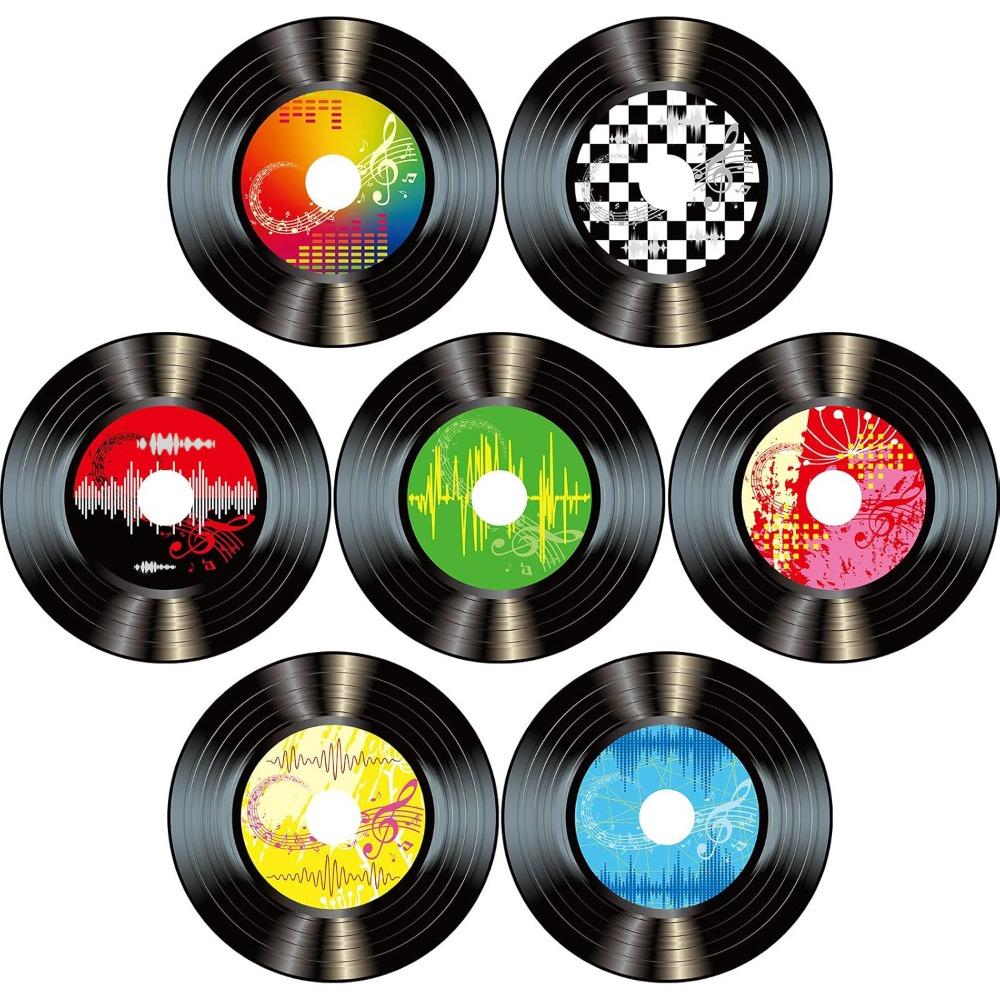 35 Stück 5,6 Zoll 1950er Jahre Schallplatten Dekorationen Rock and Roll Musik Party Dekorationen 70er Jahre Wand Vinyl Schallplatten für Disco Geburtstag Musik Thema Party 35pcs