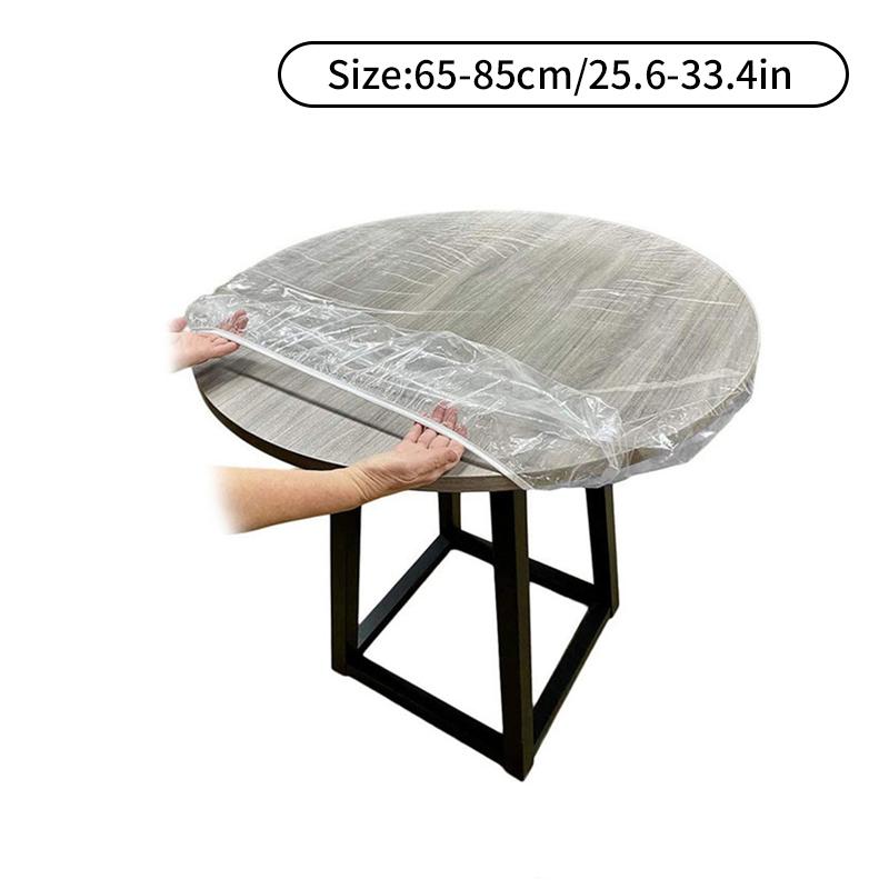 Wasserdicht mit elastischem Rand Tischdecke Stoff Vinyl transparent Tischdecke 65-85cm