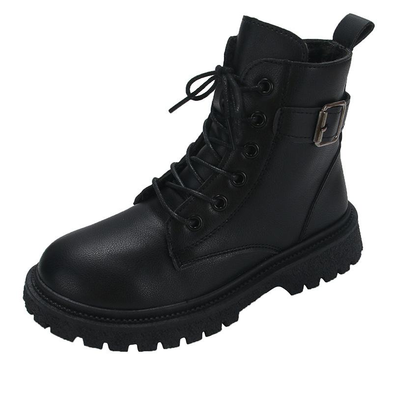 Frühling und Herbst Kinder Martin Stiefel Jungen und Mädchen Stiefel Große Jungen Stiefel Student Jungen und Mädchen Kurze Stiefel 35 schwarz