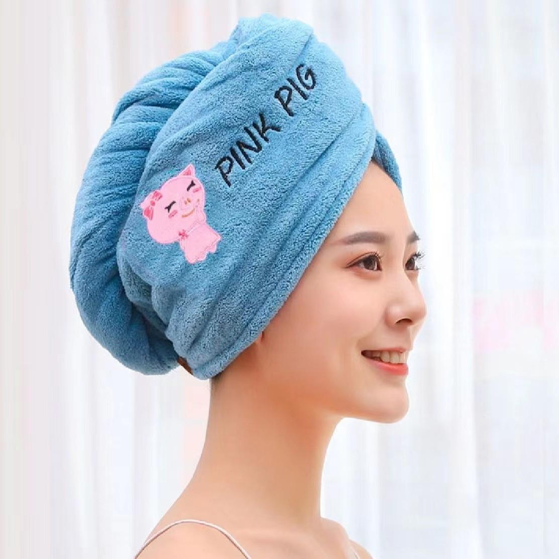 Frauen Haar Handtuch Hause Terry Handtücher Wischen Haar Bad Handtücher Mikrofaser Handtuch Schnell Trocknend Haar Trocknen Handtuch Trocknen Haare badezimmer see-blaue