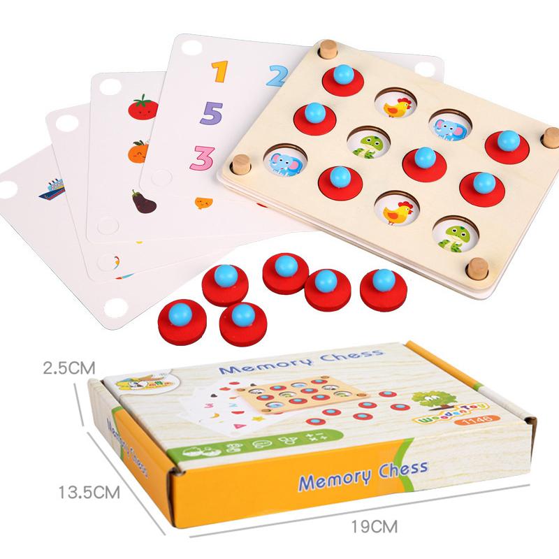 Baby Holz Gedächtnis Zuordnungs-Schach Montessori Spiel Kinder Party Spiel Holz Pädagogisches Spielzeug Interaktionsspiel Fähigkeitsspielzeug Für Kinder