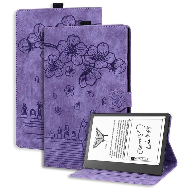 Tablet-Etui für Kindle Scribe Hülle 10,2 Zoll Prägung PU-Leder TPU Innenständer Brieftaschen-Hülle für Funda Kindle Scribe Hülle Coque For Kindle Scribe