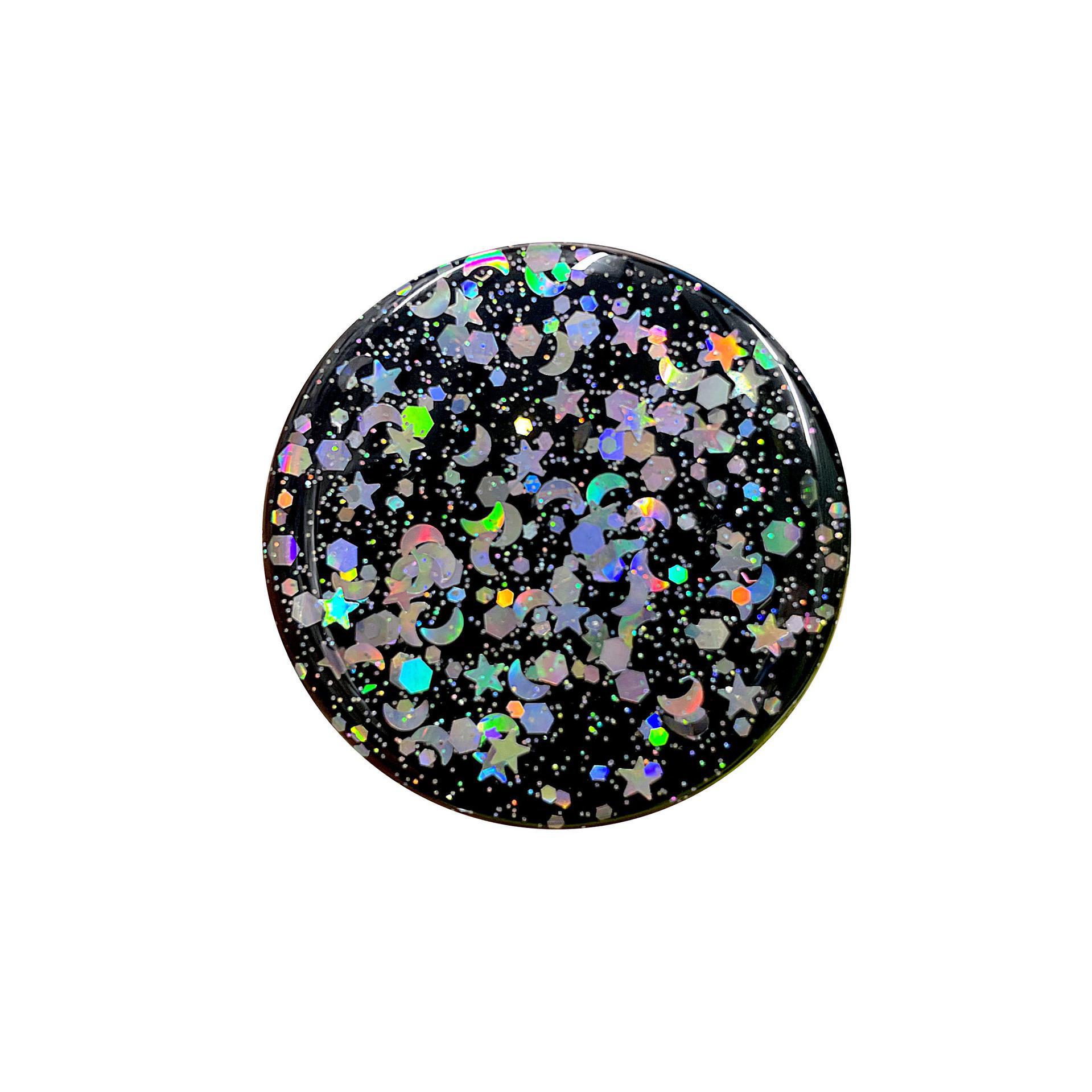 Sternenhimmel-Tischständer zum Einziehen für Handys und Tablets – inklusive Flashback-Aufkleber schwarz