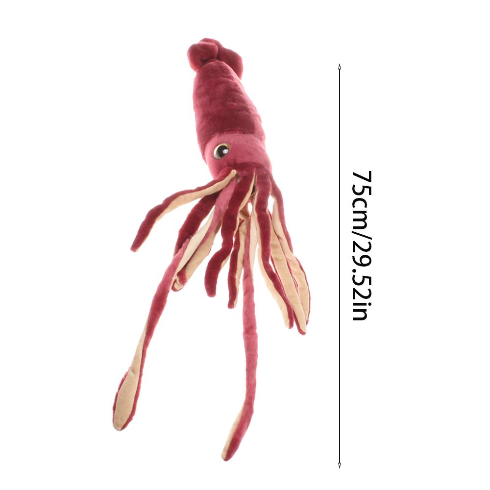 75cm Weinrot Tiefsee-Tintenfisch Plüschtiere Weiches Kuscheltier Kissen Kinderspielzeug Kreatives Plüschtier Weihnachts-Geburtstagsgeschenke Heimdekoration 75cm